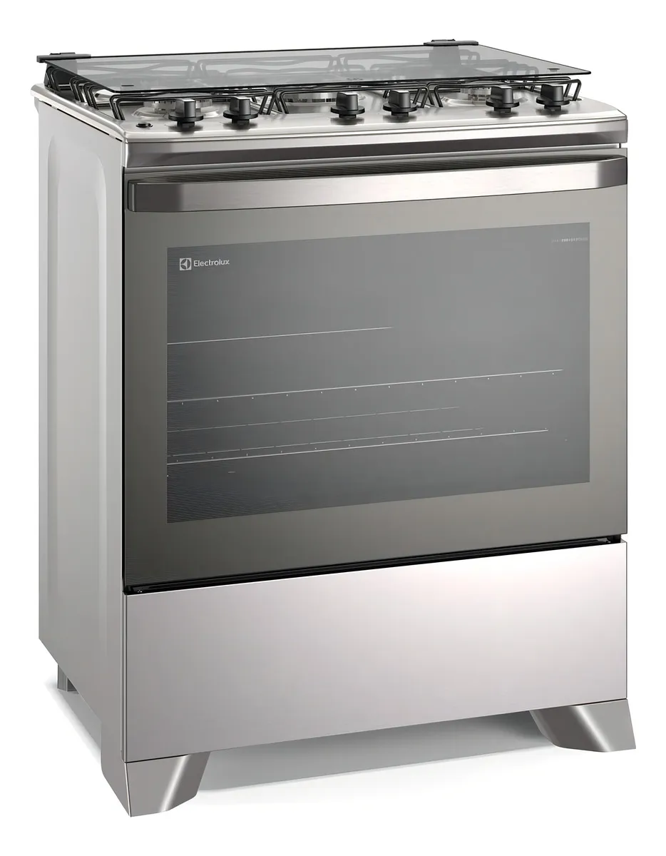Fogão 5 bocas Electrolux Cinza Efficient com Mesa Inox, PerfectCook e VaporBake (FE5IC) Bivolt